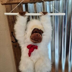 White gorilla ape stuffed animal hanging Goffa Plush Zoo